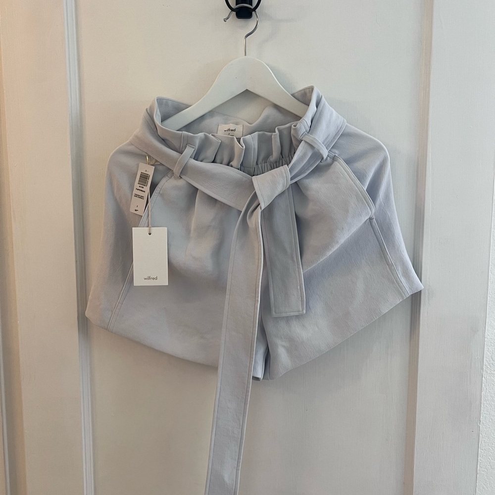 Aritzia frozen grey paperbag shorta